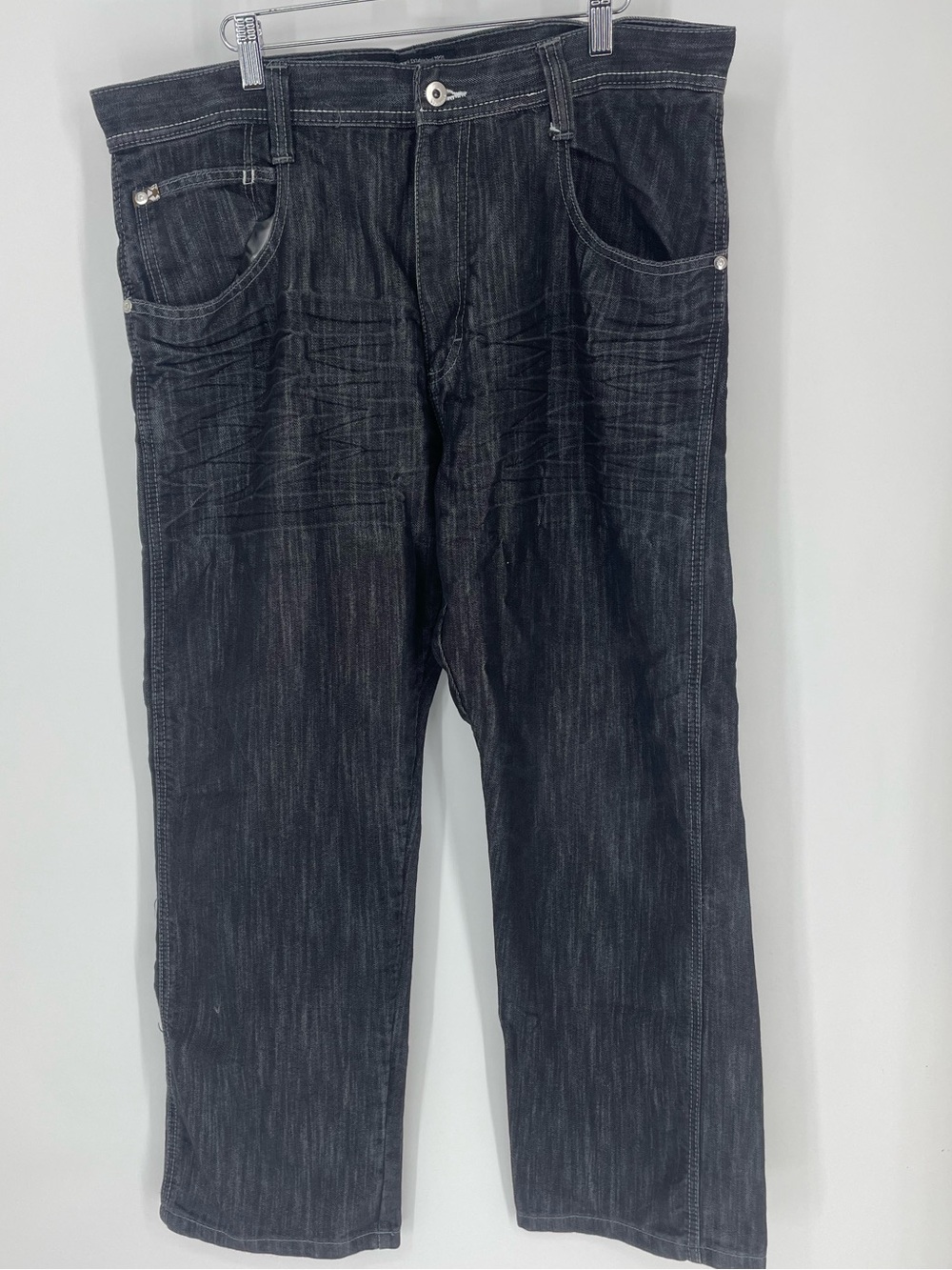 Southpole Jeans Mens 38x32 black Denim Baggy Wide Leg Skater Rap Hip-Hop y2k